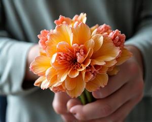 En buket bliver bundet i værkstedet