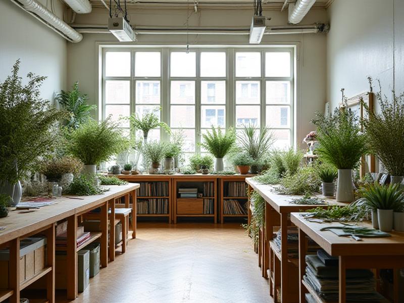 Det lyse studie i København med masser af blomster